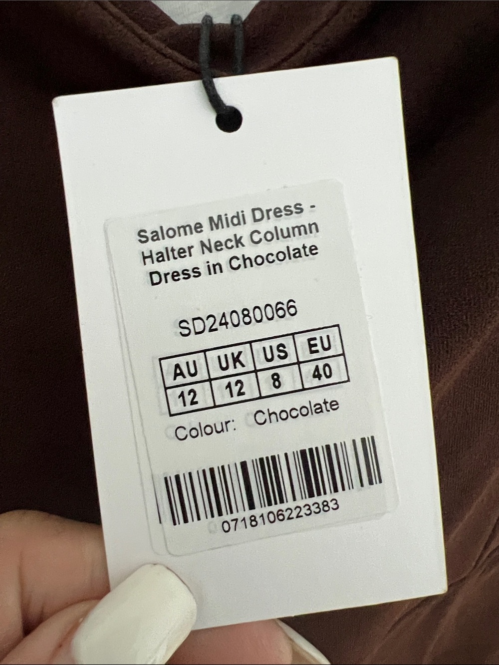 NWT REVOLVE Australia SHOWPO Salome bodycon midi dress halter chocolate US 8 - Picture 8 of 12